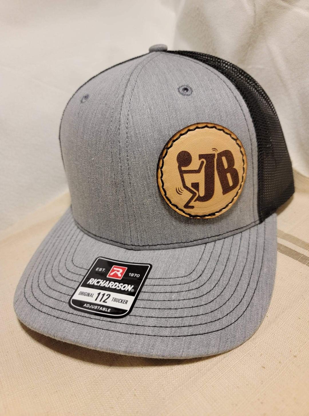 Custom Richardson's 112 Hat with Custom Laser Leather Patch FJB - Red White and Pew Laser Engraving